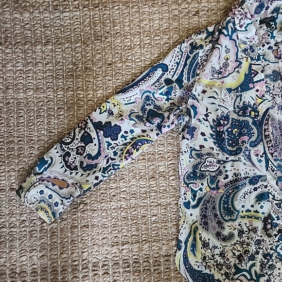 Talbots Blue and Purple Paisley Button Down Shirt - Picture 4 of 11